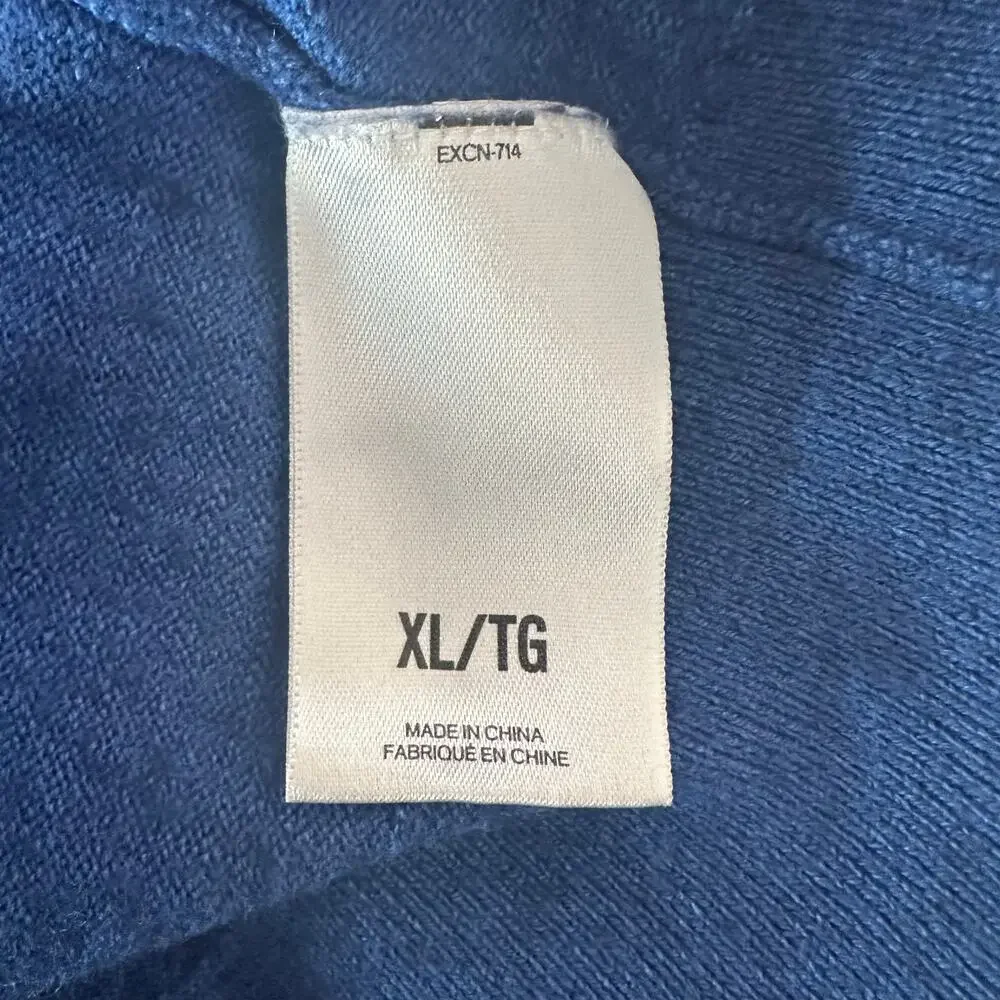 Express Men’s V-Neck Merino Wool Blend‎ Long Sleeve Sweater Size XL Blue Office